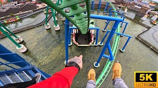 Dragon Roller Coaster POV 5K Highest Quality Energylandia Poland [upl. by Gerrald]