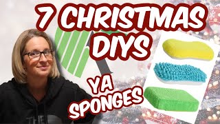 7 Dollar Tree HOLIDAY DIYs  You wont BELIEVE what I do with a SPONGE GENIUS [upl. by Kizzee]