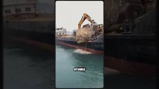 Dropping large boulder into the sea😱🙀🪨 shorts youtubeshorts viralshorts facts amazingfacts [upl. by Eenahpets118]