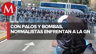 Se registró un enfrentamiento entre normalistas y la Guardia Nacional en Guerrero [upl. by Assenad]