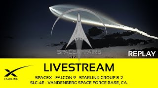 SpaceX  Falcon 9  Starlink Group 82  SLC4E  Vandenberg Space Force Base  May 10 2024 [upl. by Lewendal]