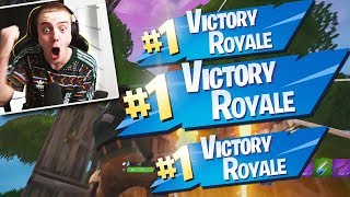 3 VICTORY ROYALES ACHTER ELKAAR Fortnite [upl. by Aerona]