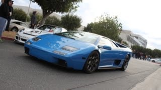 Unique and Rare Blue Lamborghini Diablo 60 VT LOUD Start Up and Brutal Revs [upl. by Duwe]