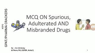 MCQ on Misbranded Adulterated and Spurious Drugs [upl. by Suehtomit442]