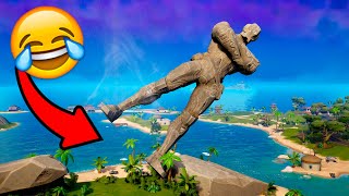 How to Knock Over the Fortnite Foundation Statue Shorts [upl. by Sulecram]