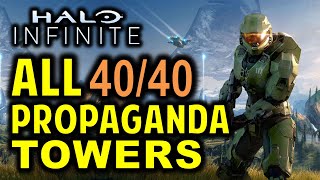 All 40 Propaganda Towers Locations  Halo Infinite Collectibles Guide [upl. by Gona]