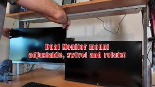 dual monitor arm mounting system it is really good [upl. by Arriaes86]