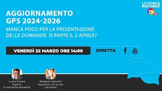 Aggiornamento GPS 20242026 manca poco per la presentazione delle domande Si parte il 2 aprile [upl. by Balsam]