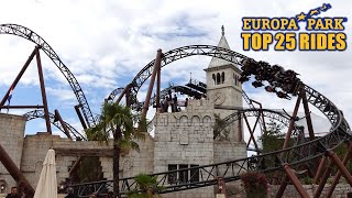 Top 25 Rides at Europa Park 2024 [upl. by Ahseyd302]