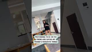 Girl pretends to be on the phone and saying her friend’s favourite things 🤣 🎥 ttavawcaron [upl. by Holman]