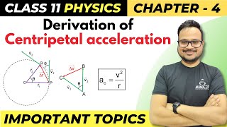 Derivation of Centripetal Acceleration  Class 11 Physics Important Topics [upl. by Gerhard864]