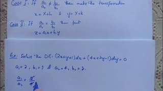 Differential Equations Reducible Into Homogeneous form I [upl. by Onig]