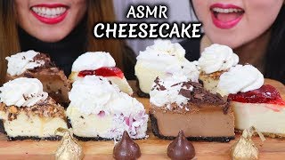 ASMR CHEESECAKE Chocolate Snickers Strawberry 치즈케이크 리얼사운드 먹방 チーズケーキ KimampLiz ASMR [upl. by Ecirtnom]