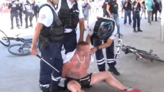 Polish Hooligans vs Police in Marseille Euro 2016 Poland vs Ukraine [upl. by Stannfield330]