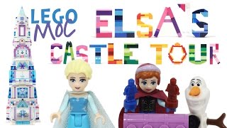 Elsas Castle Tour from Frozen  LEGO MOC stopmotion [upl. by Lacee923]