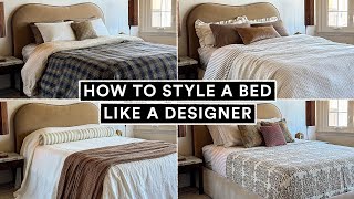 HOW TO STYLE A BED LIKE A DESIGNER 🛏️ Budget Friendly  Easy to Recreate 4 DIY Bed Ideas [upl. by Atinehs]