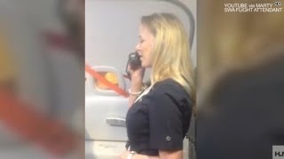 Watch This flight attendant has em rolling in the aisles [upl. by Letsyrc]