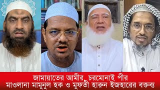 জামায়াতের আমীর চরমোনাই পীর মামুনুল হক ও হারুন ইজহারের বক্তব্য [upl. by Dow]