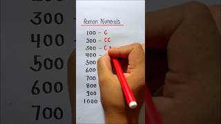 Roman numbers 100 to 1000  Roman numerals 100 se 1000 tak  Math shorts shortvideo [upl. by Ttennej553]