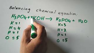 Balancing equation H3PO4KOH  K3PO4 H2O  Acid base reactions [upl. by Garnes]