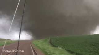 EXTREME video of Dominator 3 intercepting massive violent wedge tornado June 17 2014 [upl. by Attenehs335]