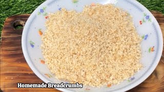 Homemade Breadcrumbs  Breadcrumbs at home  Breadcrumbs on pan  Breadcrumbs without oven [upl. by Laszlo]