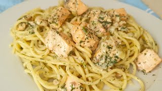 Cremige Lachs Pasta mit Sahnesoße Lachs Rezept mit Nudeln Schnelles Abendessenrezept [upl. by Ameh]