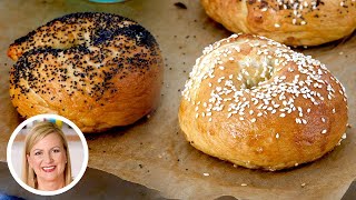 Professional Baker Teaches You How To Make BAGELS [upl. by Lindsy]