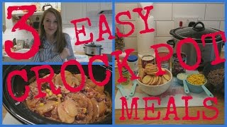 3 EASY CROCK POT MEALSFREEZER MEALS [upl. by Eidnim]