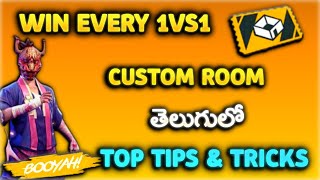 How to win every clash squad 1 vs 1 room match pro tips and tricks in free fire in Telugu [upl. by Lekkim940]