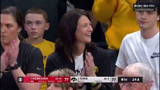 Last two minutes of regulation in Nebraska vs Iowa WBB B1G tournament title [upl. by Llewsor]