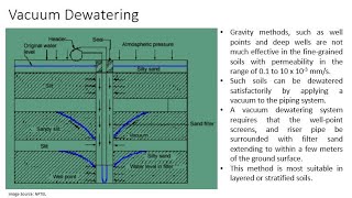 Infrastructure Engg amp Const Tech 38 Dewatering technique Vacuum Dewatering Electro Osmosis [upl. by Bander]