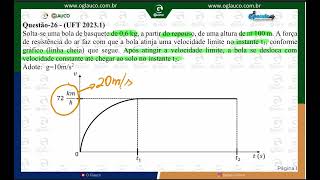 Soltase uma bola de basquete de 06 kg a partir do repouso de uma altura de m 100 m A força de [upl. by Dhruv]