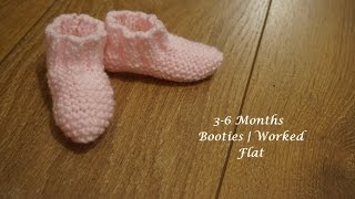 36 Months Garter Stitch Booties  Worked Flat [upl. by Perot]