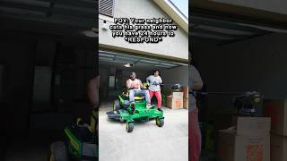 The 24 hour law is absolute 😂 LawnCare lawnmower cuttinggrass relatable reality couplecomedy [upl. by Analla]