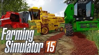 Colheitadeiras Antigas no Atoleiro  Farming Simulator 2015  PTBR [upl. by Ahselaf65]