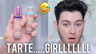 NEW TARTE SHAPE TAPE FOUNDATION HONEST AF REVIEW [upl. by Nivi]