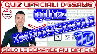 QUIZ IMPOSSIBILI 10  4 DOMANDE DELL’ESAME TEORICO DELLA PATENTE CON UN’ALTA PERCENTUALE D’ERRORE [upl. by Aldric]