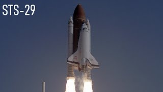 STS29  Space Shuttle Discovery Launches from Complex 39B [upl. by Ryder637]