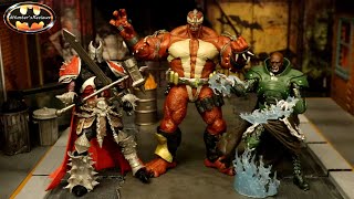 McFarlane Spawn Wave 5 Medieval Spawn Monolith amp Sinn Action Figure Review amp Comparison [upl. by Knitter]