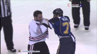 Brandon Bollig vs Ryan Reaves Mar 6 2012 [upl. by Aronoel]