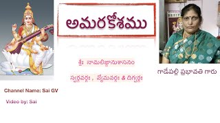 Amarakosam  Amarakosha in Telugu Lyrics by G Prabhavathi [upl. by Norit]