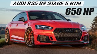 STAGE 5 AUDI RS5 B9 SPORTBACK BTM TURBO  650HP800NM  28 SEC BEAST IN DETAIL [upl. by Norma]