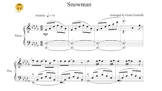 Snowman by Sia Piano SoloSheets [upl. by Yesdnik855]