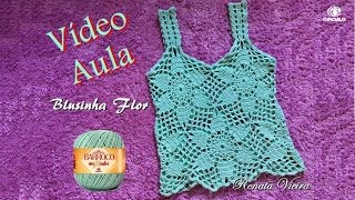 Camiseta Flor em croche Renata Vieira [upl. by Edgardo]