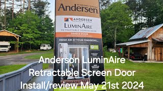 Anderson LuminAire Retractable Screen Door Install May 21st 2024 anderson andersonwindows [upl. by Adnolohs]