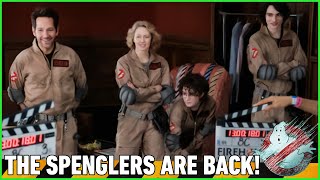 The Spengler family suit up in new Ghostbusters Frozen Empire set photo [upl. by Ydna122]