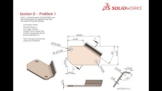 Solidworks CSWA Exam Practice  PART MODELLING  Section D  1 [upl. by Eelinnej593]