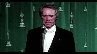 Rewind Clint Eastwood reacts to an awkward question after winning an Oscar 1992 [upl. by Allin455]