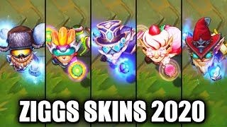 All Ziggs Skins Spotlight 2020 League of Legends [upl. by Lempres]